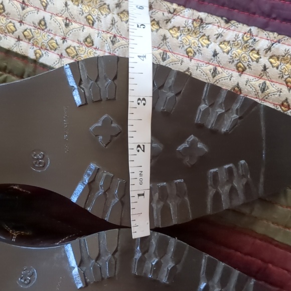 RIEKER* Brown leather studded side zip cowboy style square toe shoe/bootie 39 - Picture 15 of 16